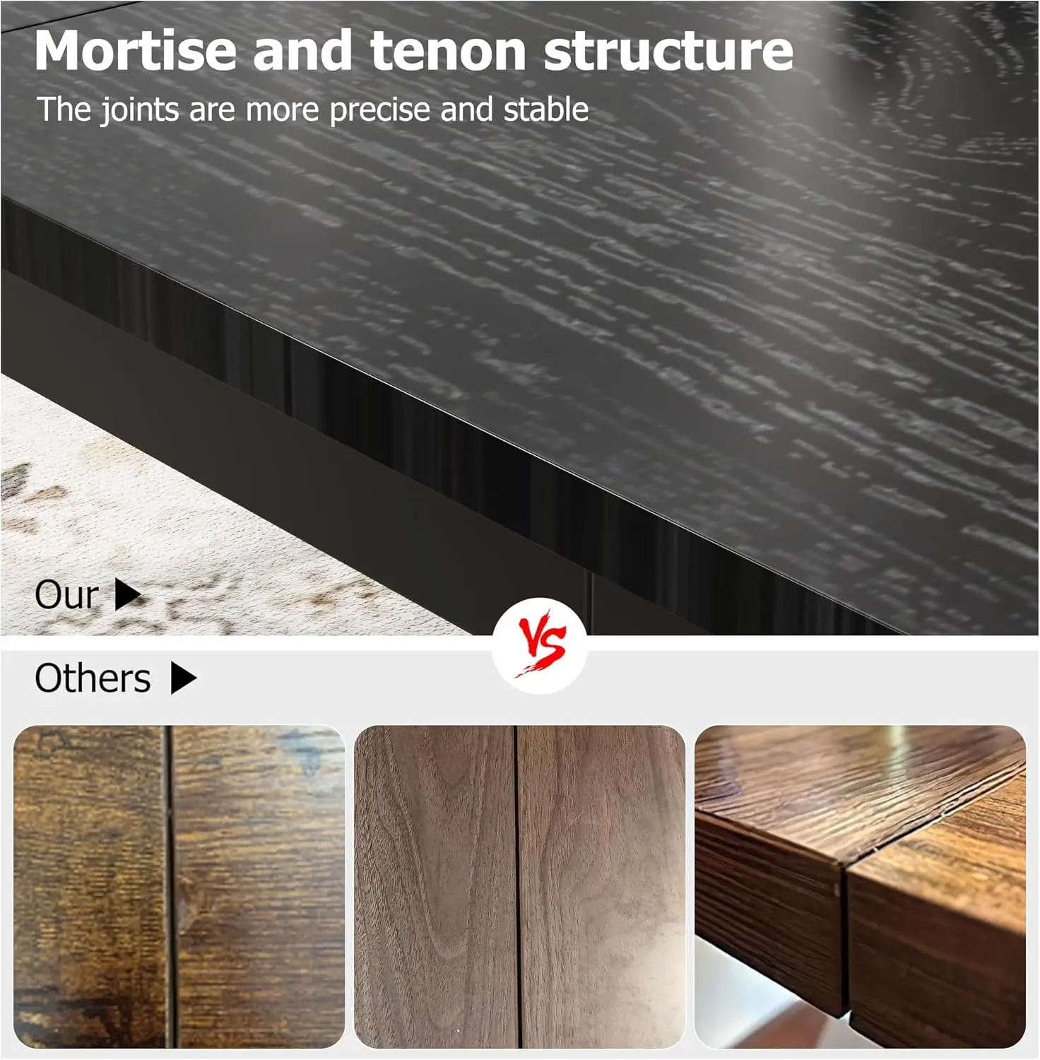 79 Inch Industrial Dining Table, Large RecKitchen Table with Metal Legs, Round Corners, Wooden Conference Tables Writing Desk