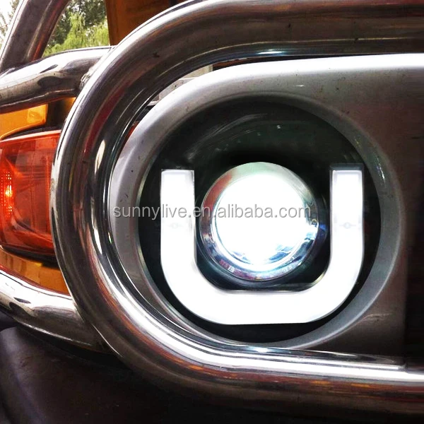 كشافات LED على شكل حرف U غطاء أسود SN لسيارة TOYOTA FJ Cruiser 2007-2014 Year #5
