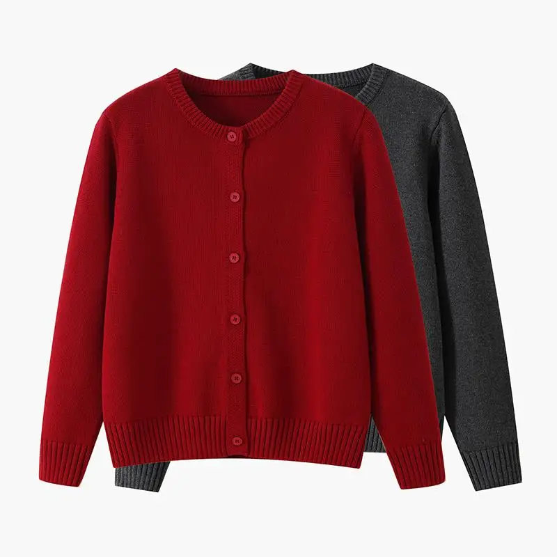 

Red Cotton Long Sve round Ne Sweater Women's Sle Winter Outerwear Cardigan Spring Early Cisas Innerwear ABENUOR