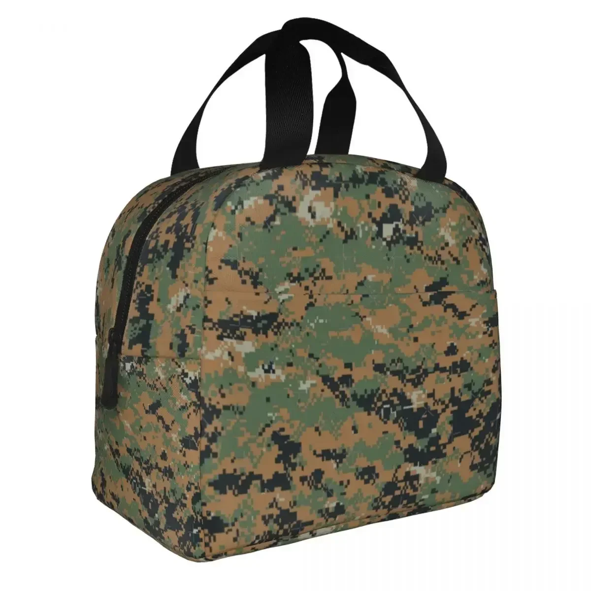 Marpat Woodland Camouflage Insulated Lunch Bags Portable Army Military Camo Meal Container Cooler Bag Tote Lunch Box Bento Pouch