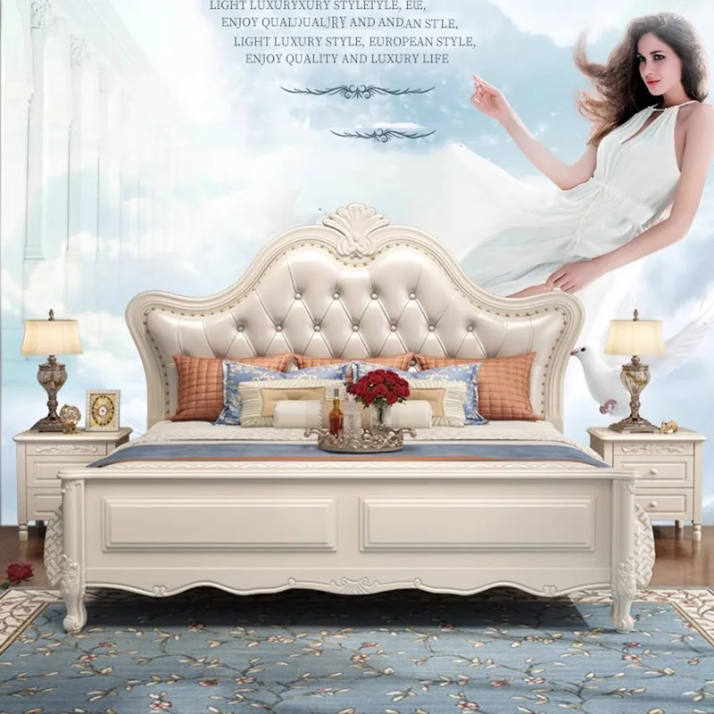 

Design Girls Bed Headboards Double Modern Multifunctional Bed Luxury King Size Wooden Sleeping Camas De Casal Unique Furniture