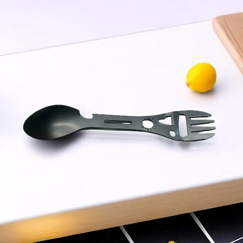 Knife Fork and Spoon Combination Stainless Steel Multifunctional Cutlery Outdoor Cutlery Portable Novelty Camping Supplies