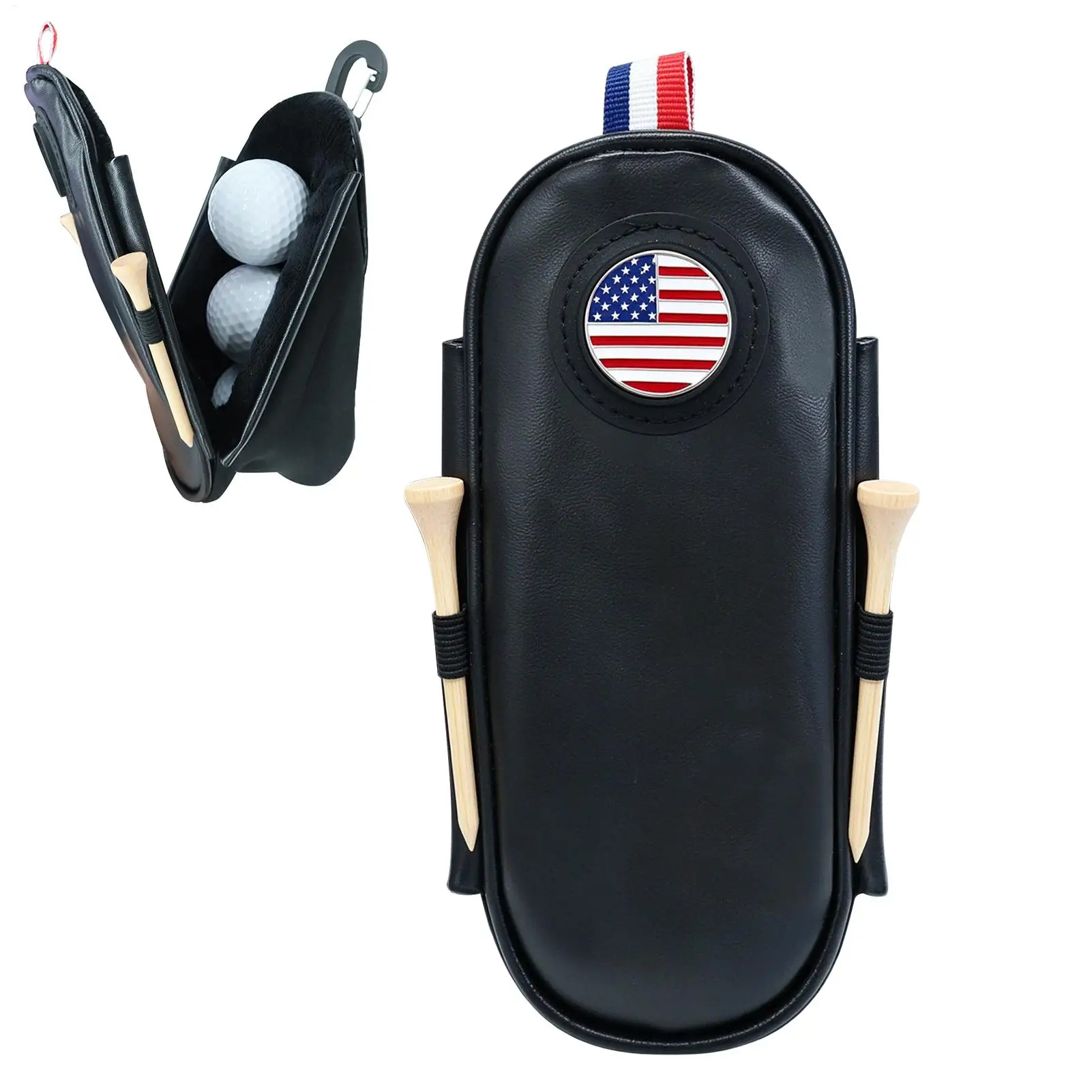 Golf Ball Pouch Tee Sports Equipment Accessory Organizer Golf Ball Storage Bag For Men Women Beginner Golfers Outdoor Backyard