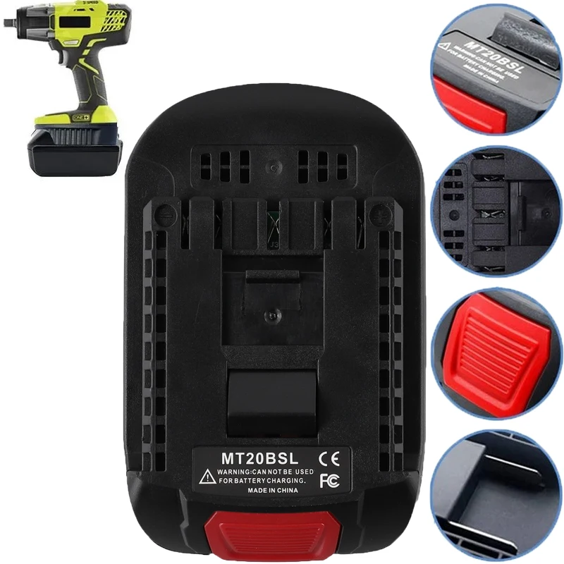 

Tool Accessories MT20BSL Adapter Converts Existing for Makita 18V Li-Ion Batteries To Use for Bosch 18-20V Li-Ion Power Tools