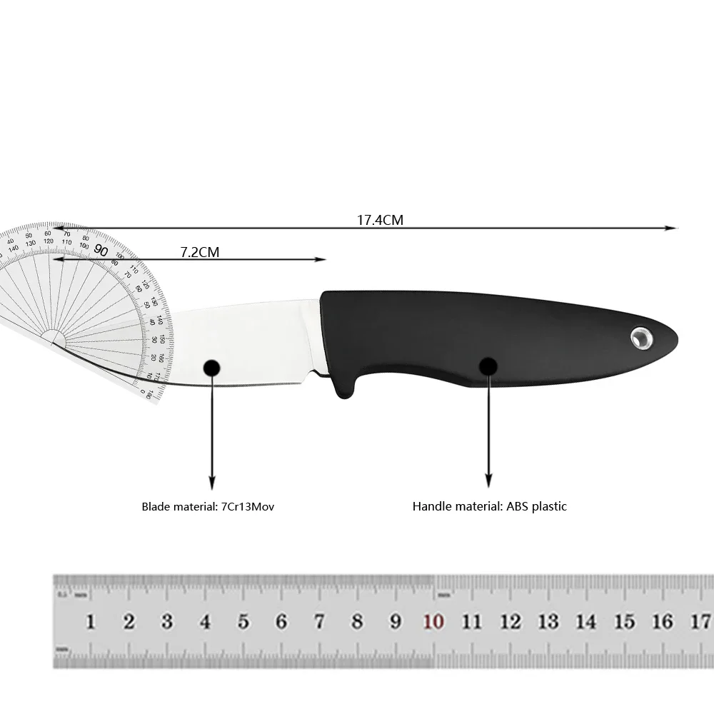 W.M.1 Survival Fixed Outdoor Knife 7Cr13Mov Blade ABS Plastic Handles Self-defense Tactical Knife Military Rescue EDC Multitool