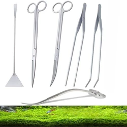 Aquarium Cleaning Tools Set Wave Scissors Tweezers Aquatic Plant Grass Trimming Stainless Fish Tank Tools Aquarium Accessories