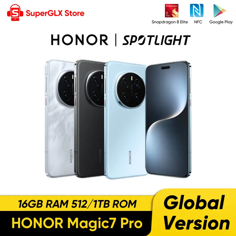 2025 New Arrivals HONOR Magic7 Pro Global Version 5G Smartphone Snapdragon 8 Elite 6.8''120Hz LTPO Display 100W Fast Charge IP69