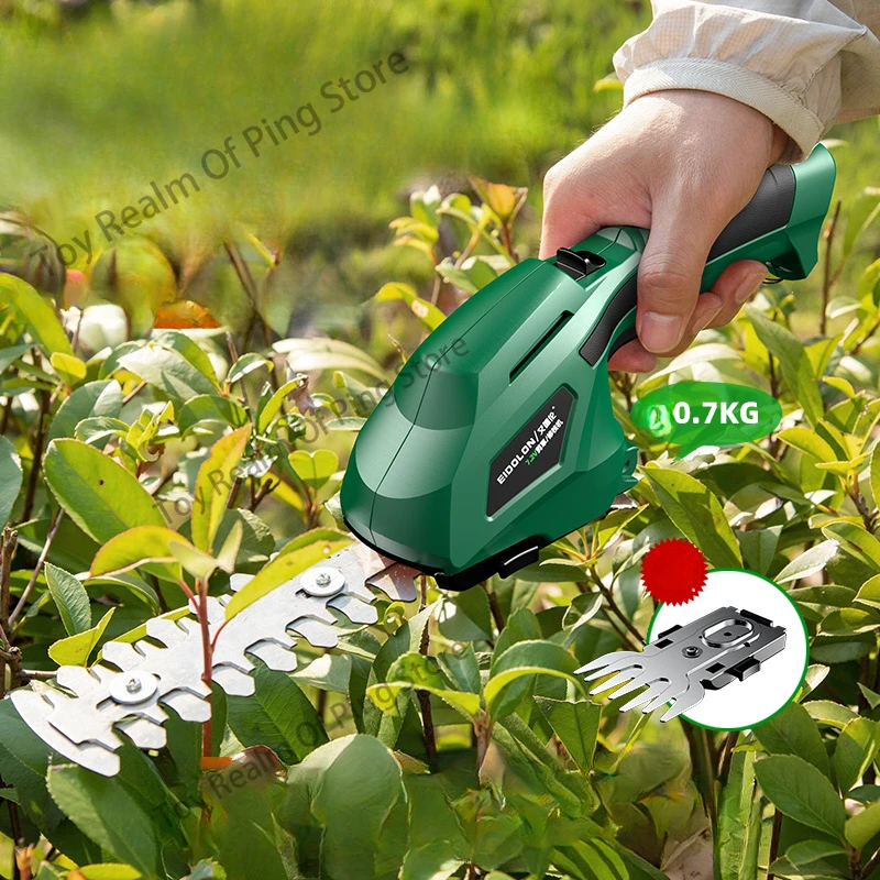 Household electric hedge trimmer Rechargeable electric lawn mower Lawn trimmer Green garden tools