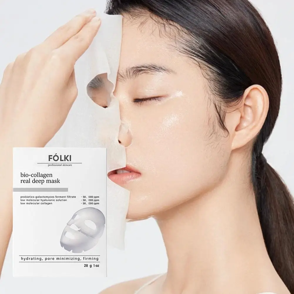 1 Box Bio-Collagen Deep Mask Moisturizers Lifting Face Mask With Hydrolyzed Collagen Collagen Reverse Film Volume Peel Off Mask