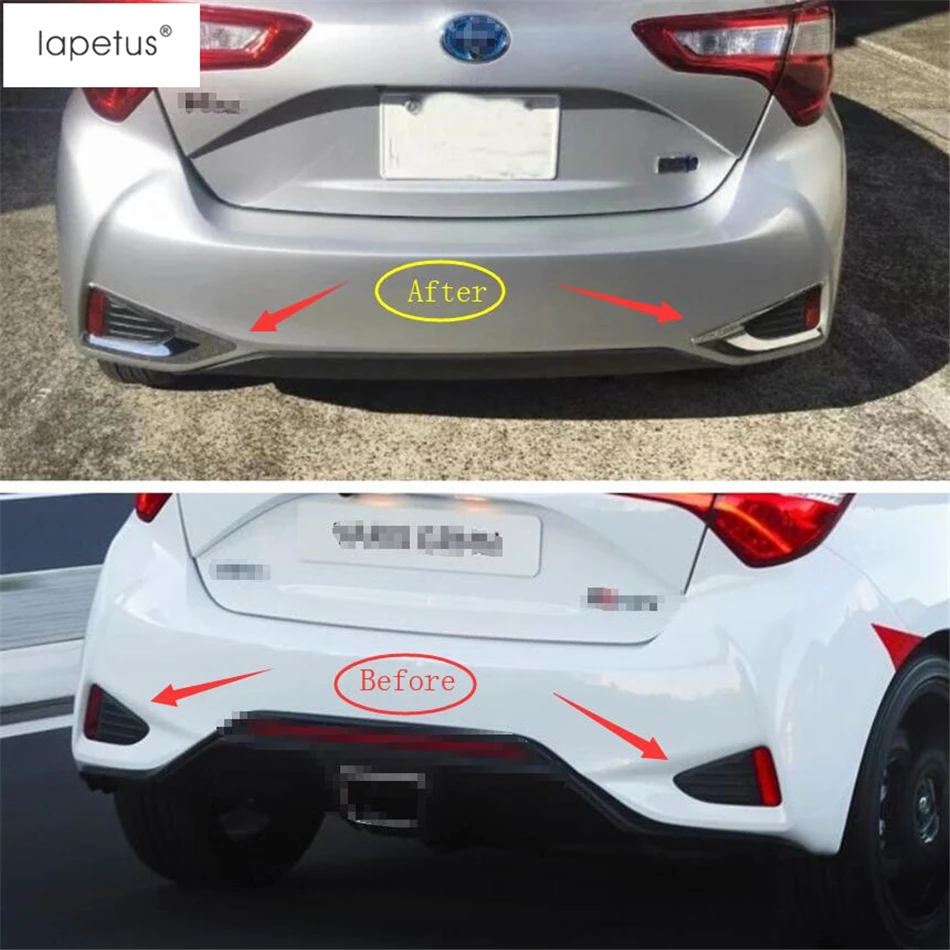 Car Rear Fog Lights Lamps Frame Molding Cover Trim For Toyota YARIS / VITZ 2018 2019 ABS Chrome Accessories Exterior Refit Kit