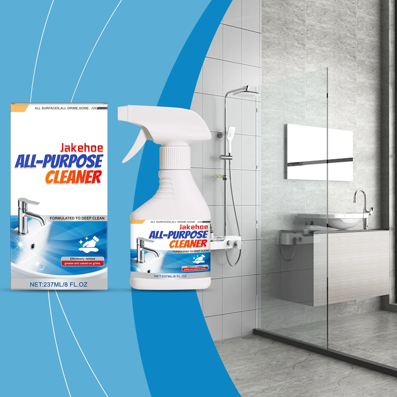 

Мощный многоцелевой очиститель поверхностей, подходящий для кухни и ванной комнаты, средство для удаления накипи, кухонное масло, глубокое очиститель