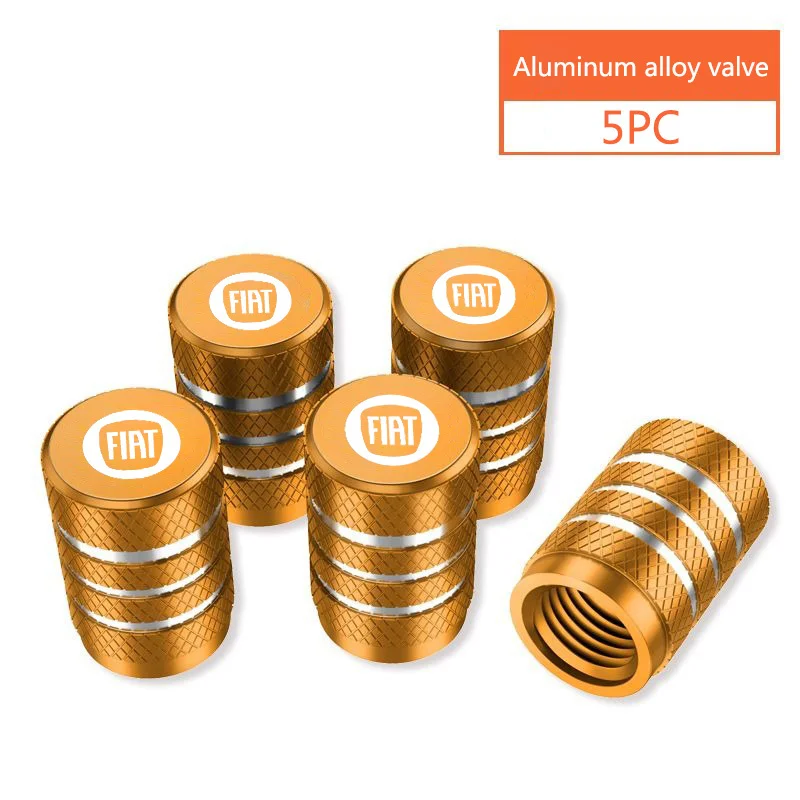 5pcs Car 3D Metal Wheel Tire Valve Cover Core Cap Car Logo For Fiat Ducato 500 500L Panda Grande Punto Lancia Musa Accessories