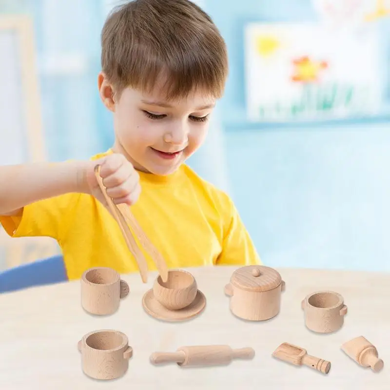 Kleinkind Küche Werkzeuge Holz Löffel Zange Werkzeug Set Vorschule Lernen Holz Pädagogisches Spielzeug Sensorischen Bin Pretend Spielen Für Kinder