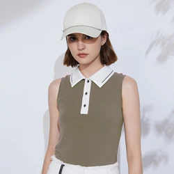 K2379W Luxury Women's T-Shirts Women's T-Shirts Clothing High Quality Cotton Blend Polo Collar T-Shirt Femme Tops For Women