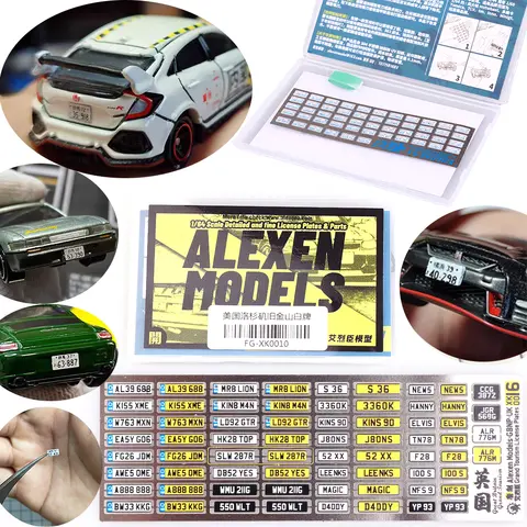 1:64 Legeringsbilmodell Alexen XK0001-XK0023 Metallregistreringsskylt Nummerplåt 1/64 Modelltillbehör Tillverkningsverktyg Hobby DIY 8 best sales leksaksgaragedörr - №8