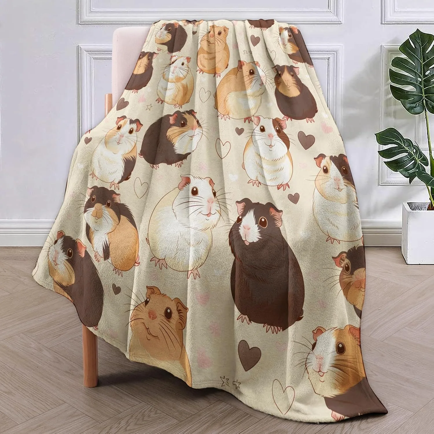 1PC Lovely guinea pig pattern Throw Thin Blanket Gifts for friends Couch Bed Car Home Camping For Animals Lovers all season use