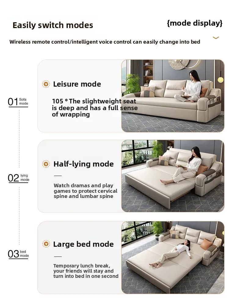 

LSL small apartment sitting and sleeping living folding dual-purpose sofa storage living room cat scratching skin