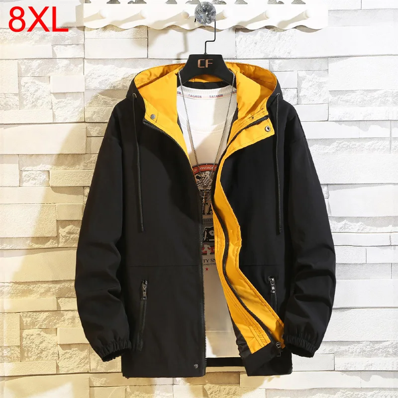 

Spring and Autumn Jacket Men Hong Kong style loose big size Workwear tops new jacket tide boys coat students 7XL 8XL