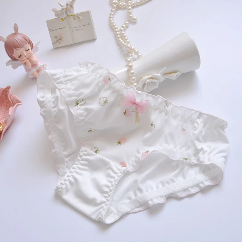 Nova princesa bonito estilo adorável calcinha sexy oco transparente bordado plissado sem costura roupa interior para mulher lingerie breifs