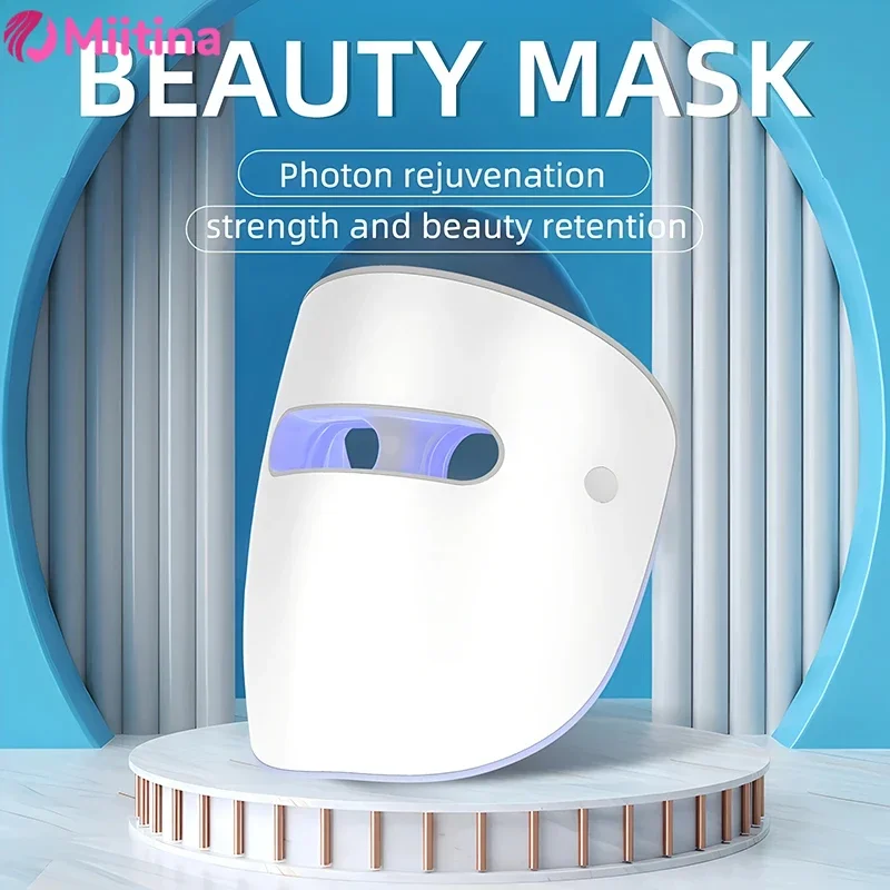 4-Farben-Licht LED-Gesichtsmaske Photonentherapie Schönheitsmaske Hautverjüngung Gesichtsbehandlung