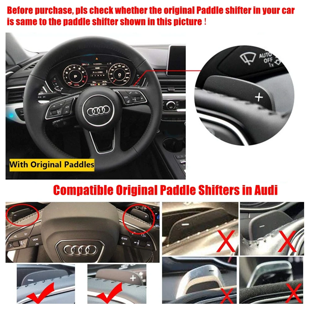 Car Steering Wheel Paddles Extension Paddle Shifter For Audi A1 A3 A5 A6 A7 A8 S3 S5 S6 S8 Q5 Q7 TT TTS R8 RS3