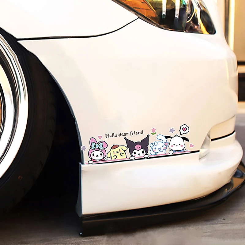 DIY Accessories Sanrio Hello Kitty 3D Cute Car Door Stickers Car Handle Protective Film Waterproof Vinyl Decal Decoration