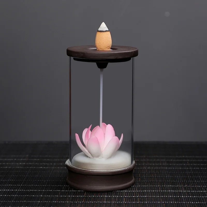 Reverse Flow Incense Burner  Zen Lotus Tea Ceremony Decoration