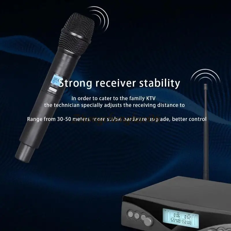 

Караоке беспроводная микрофонная система UHF Автоматическая портативная частота регулируется 601F