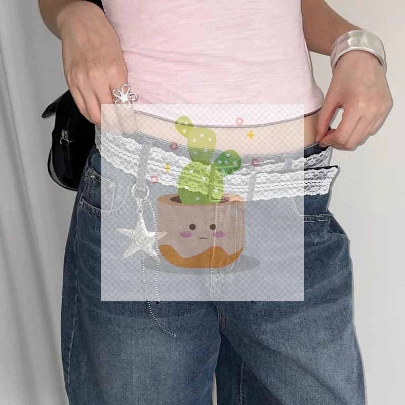 موضة الأبيض الأزهار الدانتيل حزام الخصر قابل للتعديل الحلو كل مباراة حزام للنساء حزام الخصر عادية اكسسوارات الديكور الهدايا