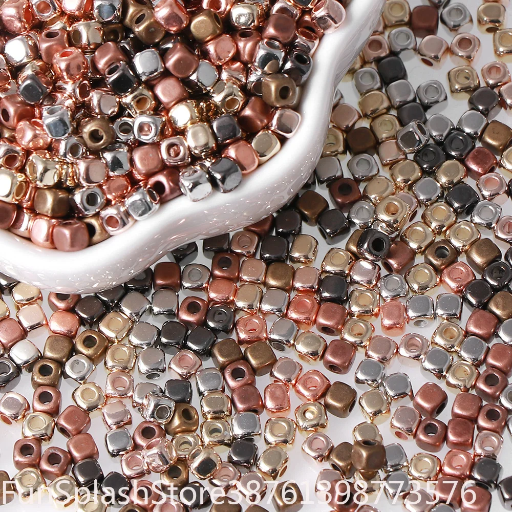 800 piezas de cuentas cuadradas redondeadas de 3mm, cuentas espaciadoras de plástico de colores mezclados para hacer collares, pulseras, joyería, accesorios de manualidades