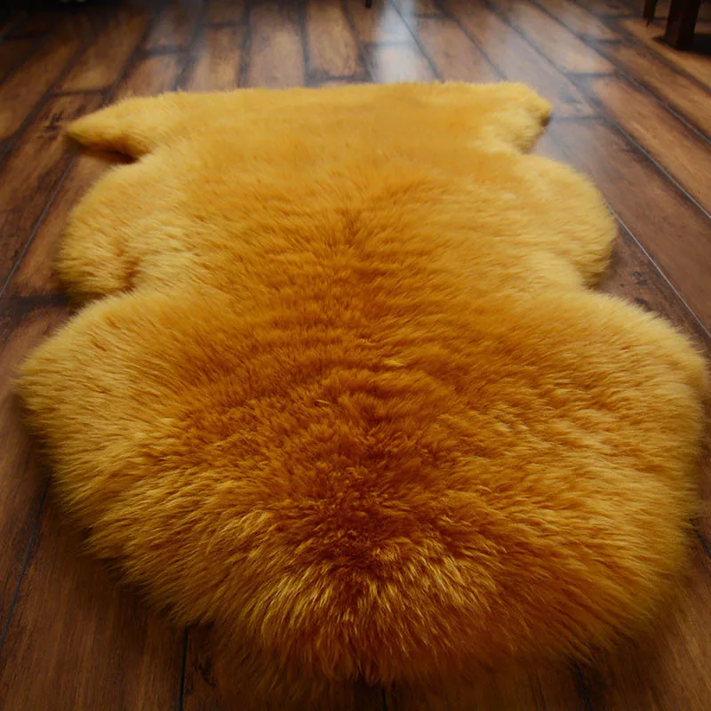 Natural Sheepskin Rug Bedroom Australian Sheepskin Floor Rug  Cushion Winter Warm Rug Long Wool Sofa Cover
