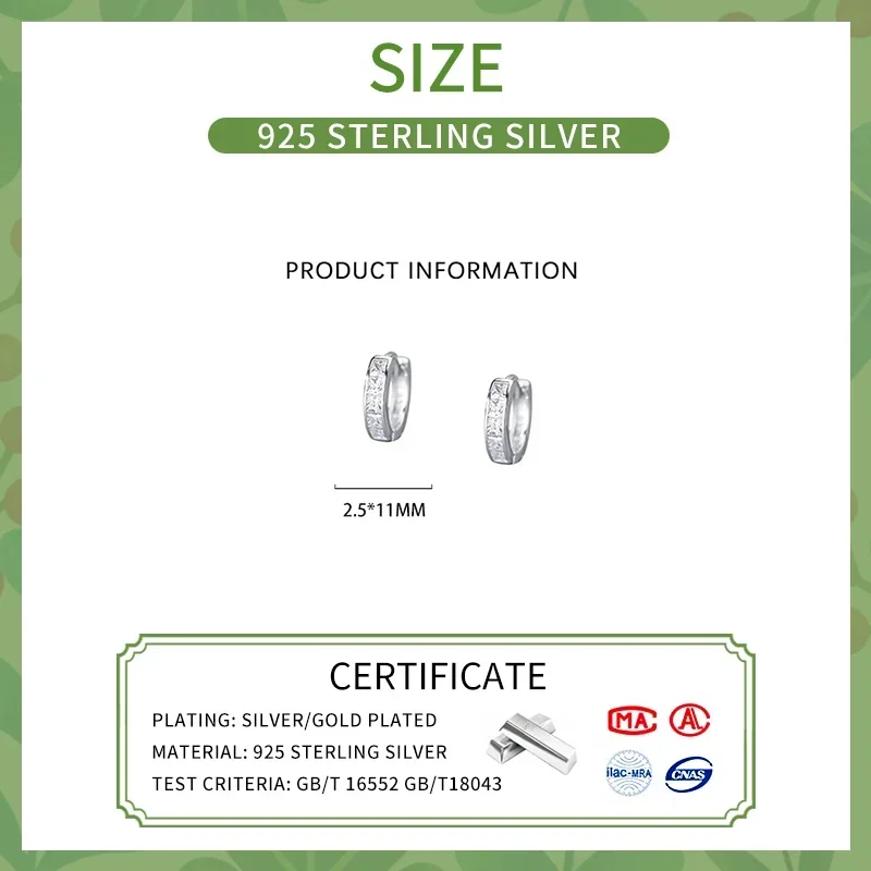 INZATT Trendy Real 999 Sterling Silver Zircon Round Hoop Earrings For Women Classic Fine Jewelry Minimalist Accessories - Image 3