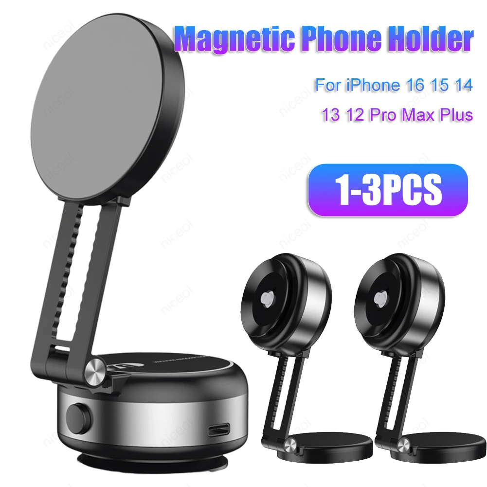 

Car Phone Holder for iPhone 16/15/14/13/12 Pro Max Plus Mini 360°rotation Magnetic Phone Holder for Car/Mirror/Smooth Surface