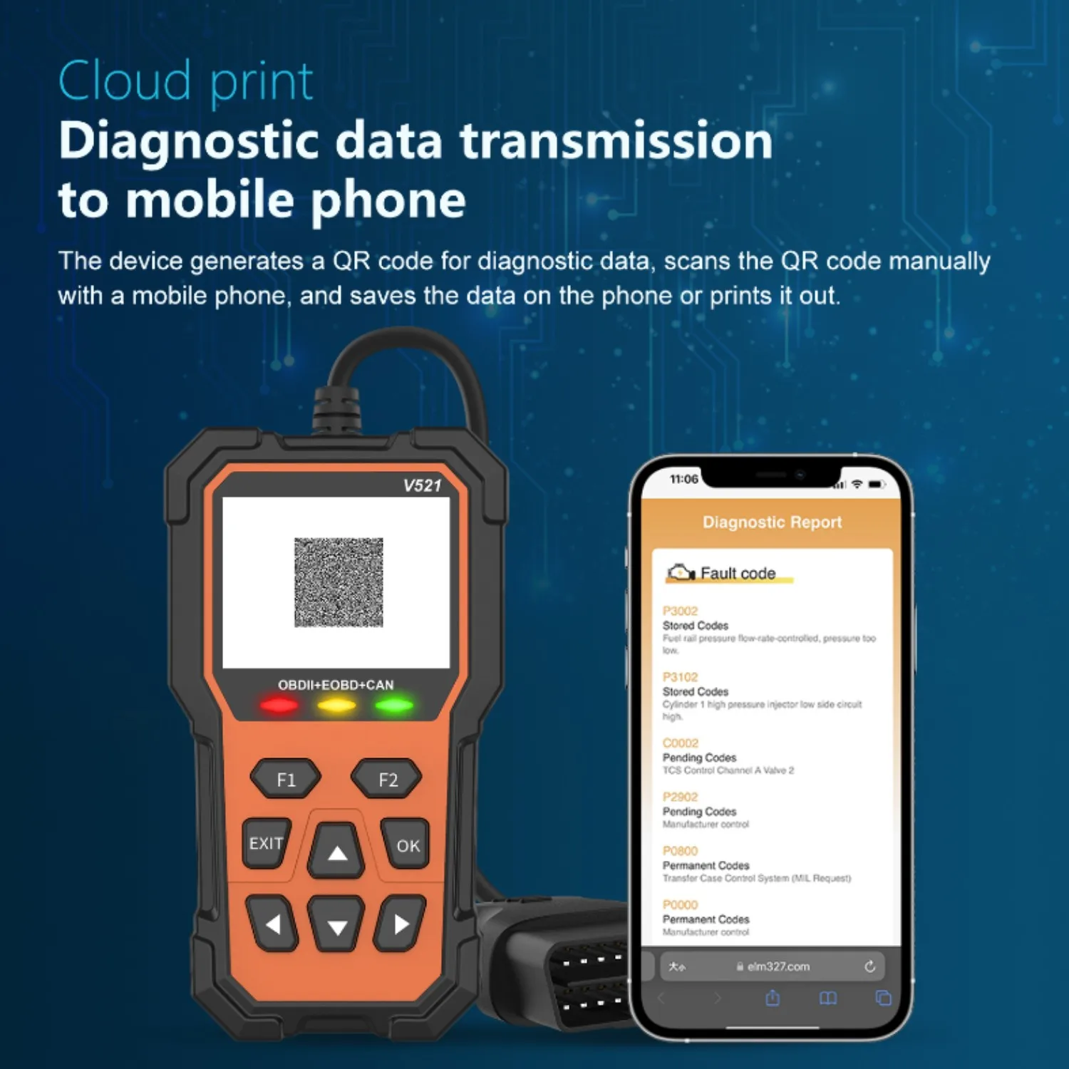 

﻿ Автосканер V521 OBD2, многоязычный, полный набор диагностических инструментов OBD2, считыватель кодов неисправностей двигателя автомобиля, профессиональные автоаксессуары