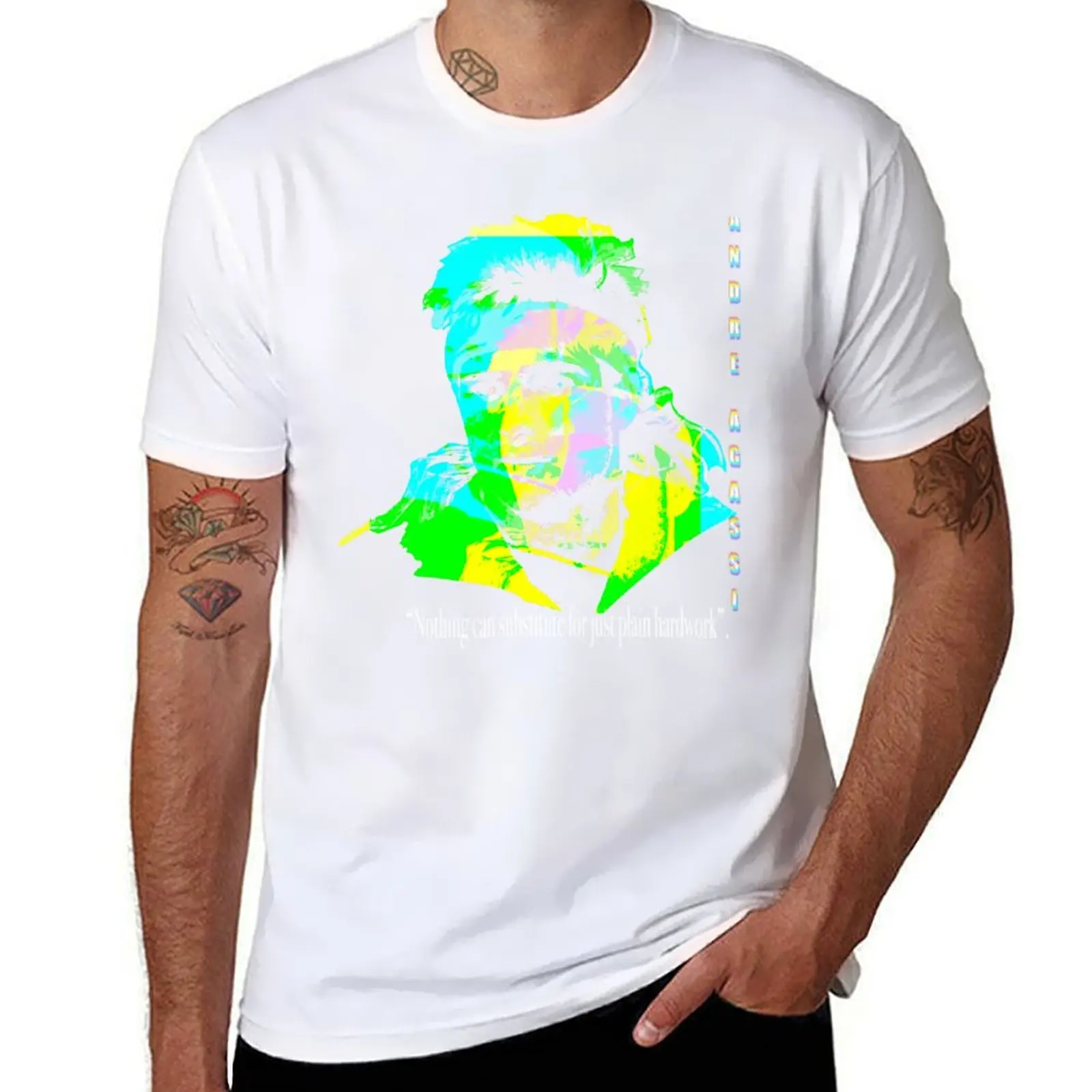 

Tennis Fan Art - Andre Agassi T-Shirt man t shirt summer t shirt man cotton T-Shirt