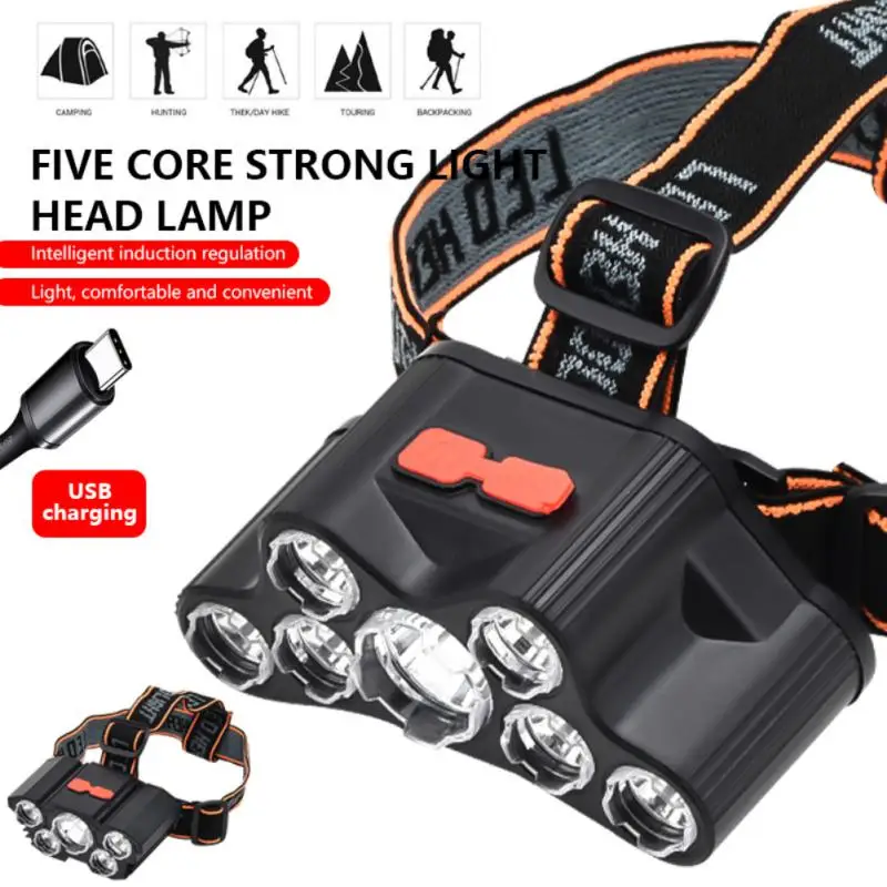 

Led Headlamp Convenient Usb Charging Easily Adjustable Versatile Design Long-lasting Battery Highly Durable Bright Lights