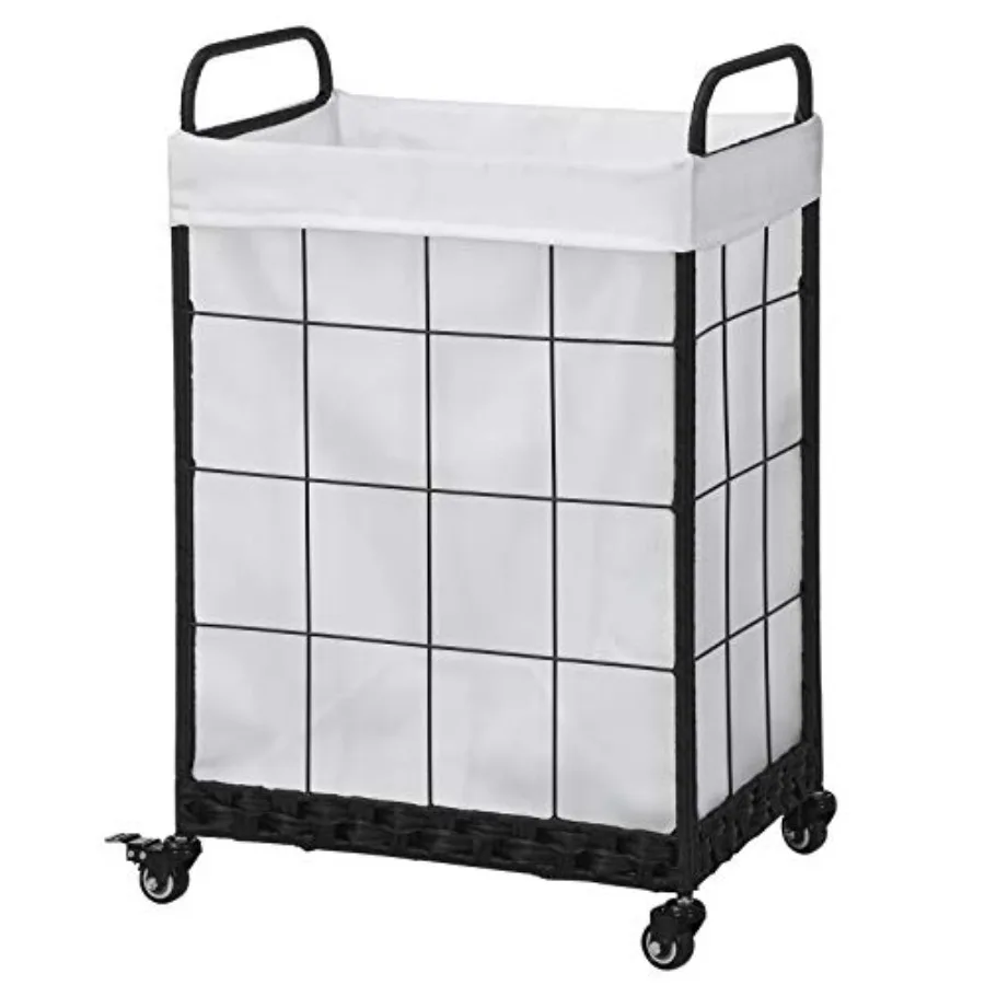 

Heavy Duty Laundry Hamper with Lockable Rolling Wheels Durable, Collapsible Laundry Basket Featuring Removable Liner Bag and Me