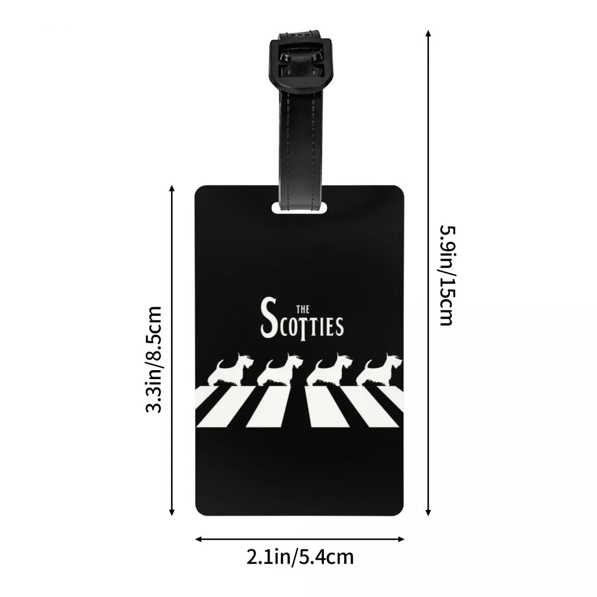 Custom The Scotties Luggage Tag Privacy Protection Scottish Terrier Dog Baggage Tags Travel Bag Labels Suitcase