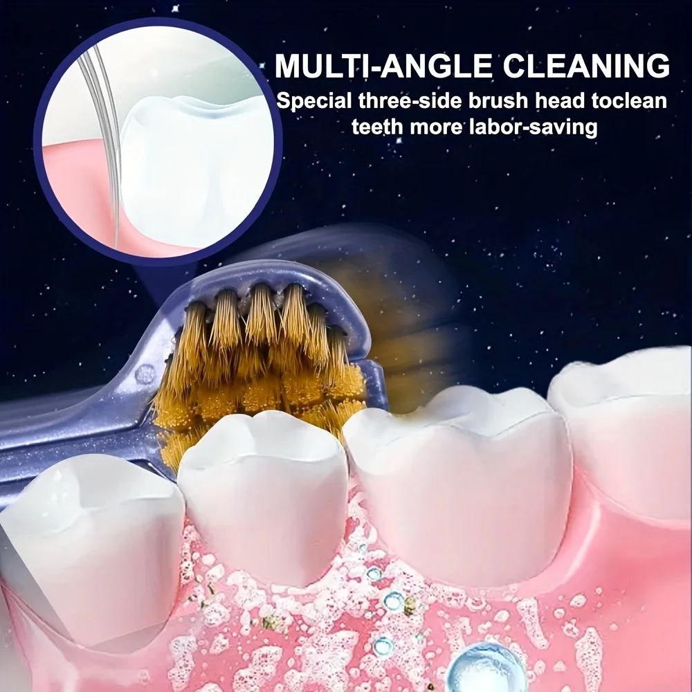 Spazzolino manuale 3D da 5 pezzi Spazzolino morbido a forma di U a tre lati per la pulizia orale completa per adulti, uomini e donne, coppie