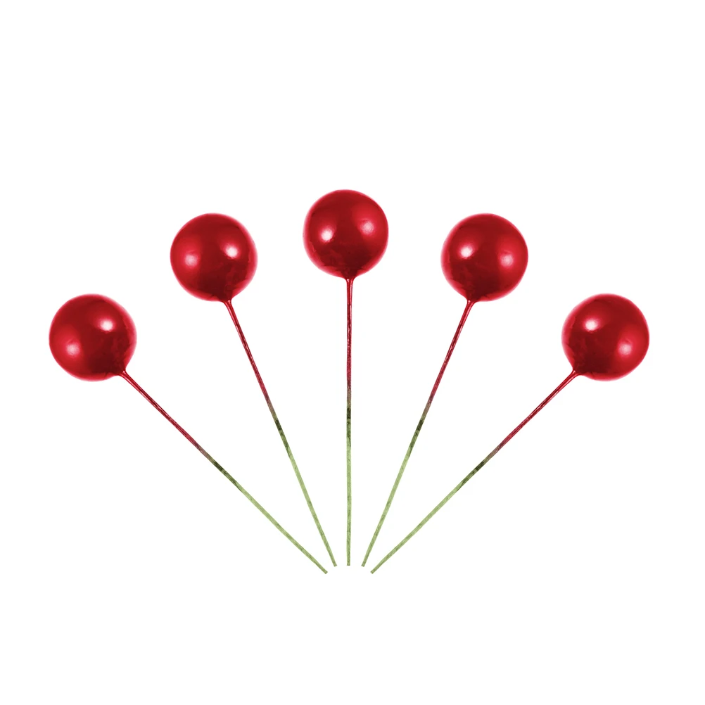 

100pcs 12Mm Red Christmas Decorative Berry Picks Artificial Holly Fake Berries For Diy Home Wedding Party Tree Ornament