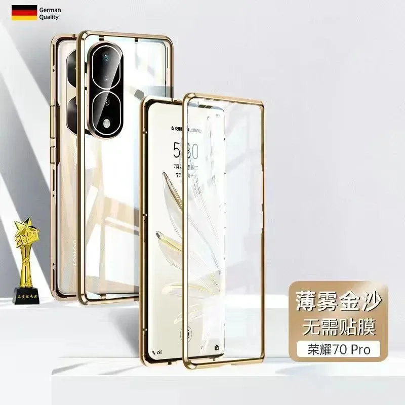 For Honor 70 Pro honor70Pro Mobile Phone Case Ultra Clear Double-sided Glass Cover Anti-fall All-inclusive Lens Phone Case Shell image 2