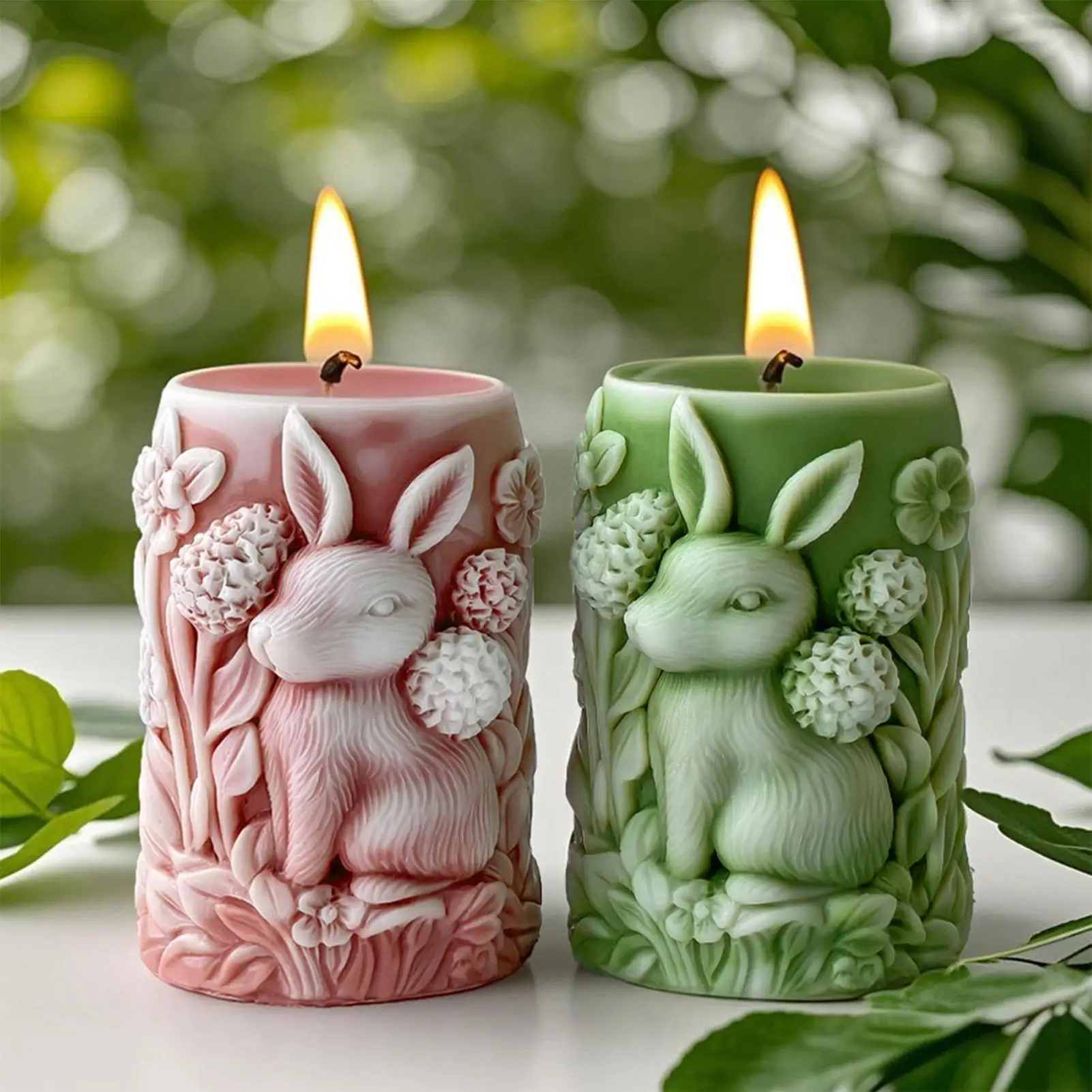 

Silicone Molds For Candles Bunny Flower Epoxy Resin Art Craft Soap Casting Wax Mould For Home Room Wedding Dinner Table