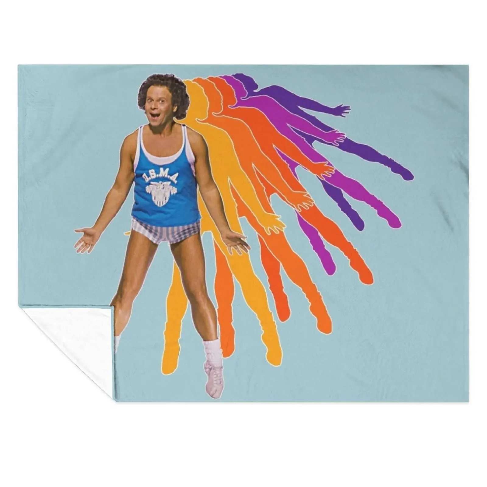

Richard Simmons Retro Style FanArt Design Throw Blanket Softest Stuffeds Thins Soft Plaid Blankets