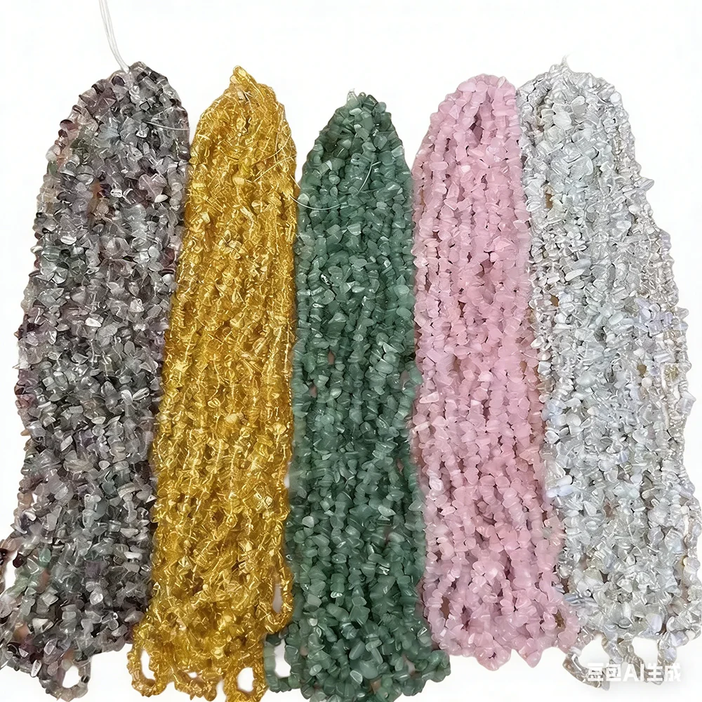 AliExpress NONE 5-8mm Irregular Natural Stone Beads - Crystal Agate Gravel Chips Beads for DIY Jewelry Bracelet Making，39cm Length