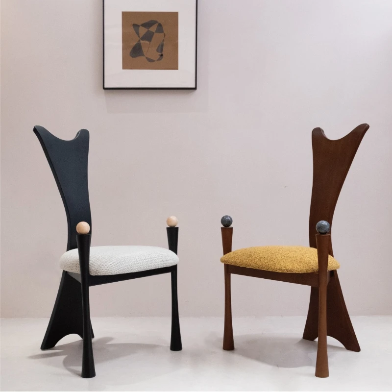 

Dining chair Solid wood backrest Dining table Stool Party chair