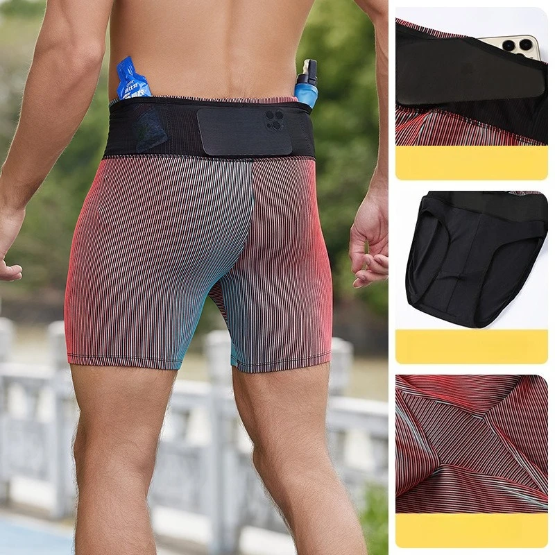 Compression Shorts Gym Man Male Sportswear Double Deck Sports Fitness Shorts Women Yoga Workout Marathon Sporty Running Shorts