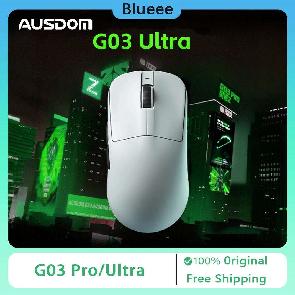 

AUSDOM G03 Pro G03 Ultra Wireless Mouse Tri Mode Custom Paw3950 8000 Гц Легкая игровая мышь для игровых аксессуаров FPS
