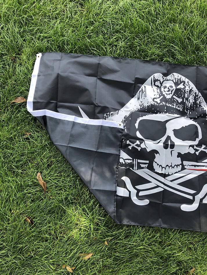 SKY FLAG 90X150cm Jolly Roger Skull Cross Bones Pirate Dead Mans Chest Flag hanging polyester banner For Decoration