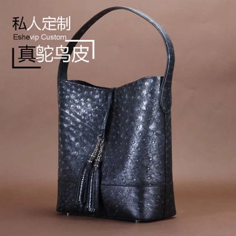 ourui new arrival selling female Ostrich leather female handbag women bag