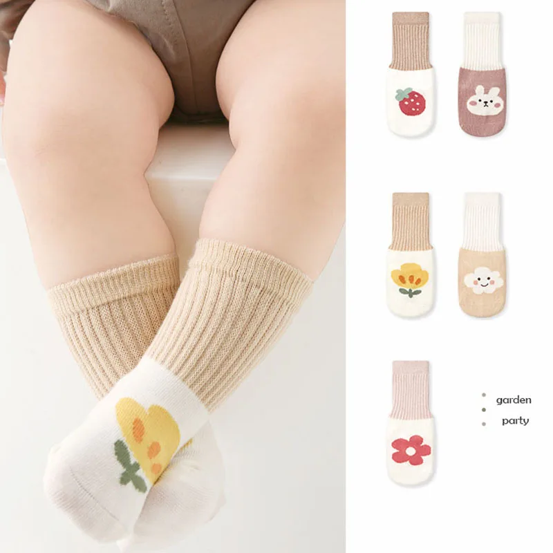 5 Pairs Summer Cartoon Flower Toddler Baby Socks for Baby Accessories Newborn Middle Length Breathable Boys Tube Sock